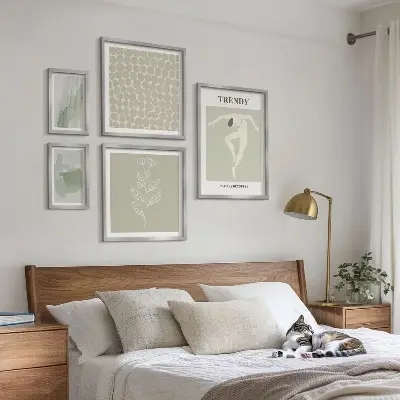 Elegantna grafika zelene teme poliptih u okviru