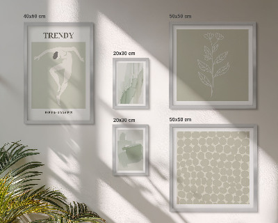 Poliptih u okviru Elegantna grafika zelene teme
