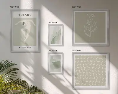 Elegantna grafika zelene teme poliptih u okviru