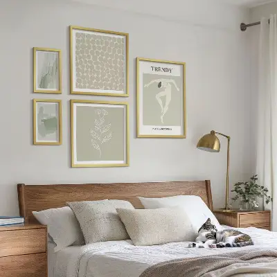 Elegantna grafika zelene teme poliptih u okviru