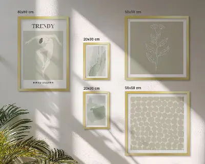 Elegantna grafika zelene teme poliptih u okviru