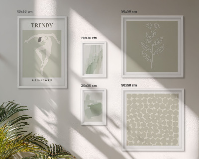 Poliptih u okviru Elegantna grafika zelene teme
