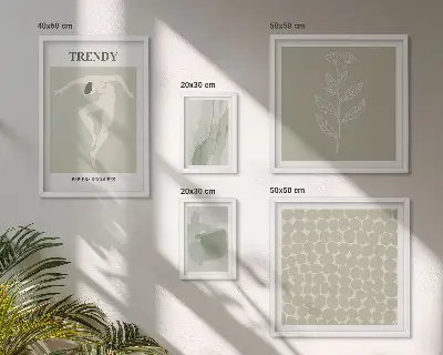 Elegantna grafika zelene teme poliptih u okviru