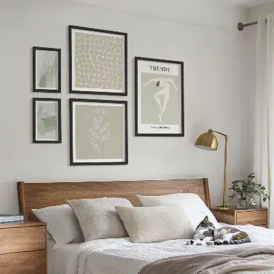 Elegantna grafika zelene teme poliptih u okviru