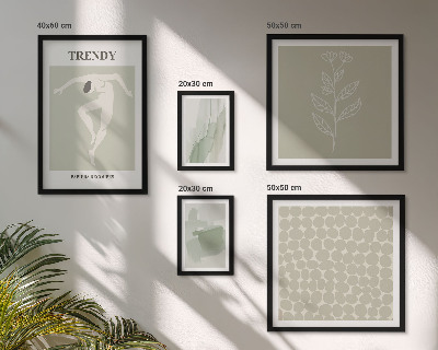 Poliptih u okviru Elegantna grafika zelene teme