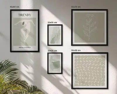 Elegantna grafika zelene teme poliptih u okviru