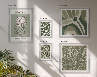 Set 5 slika u okviru Apstraktni boho biljni oblici