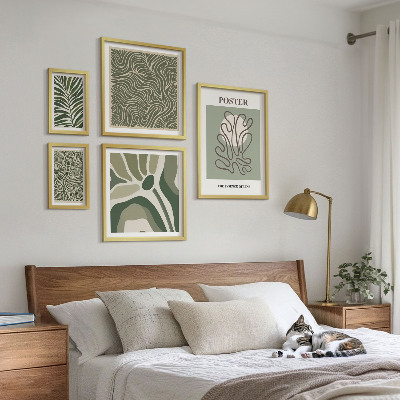 Set 5 slika u okviru Apstraktni boho biljni oblici