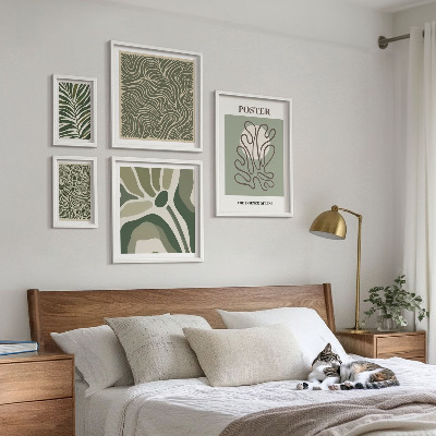 Set 5 slika u okviru Apstraktni boho biljni oblici