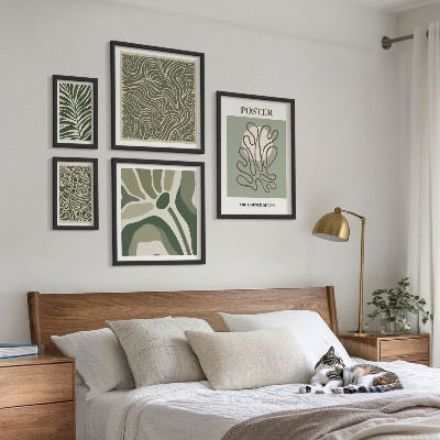 Set 5 slika u okviru Apstraktni boho biljni oblici