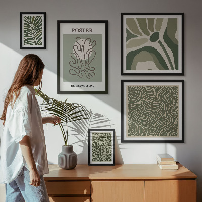Set 5 slika u okviru Apstraktni boho biljni oblici