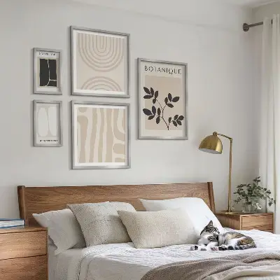 Set od 5 slika u okviru elegantna grafika s motivom biljaka