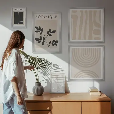 Set od 5 slika u okviru elegantna grafika s motivom biljaka