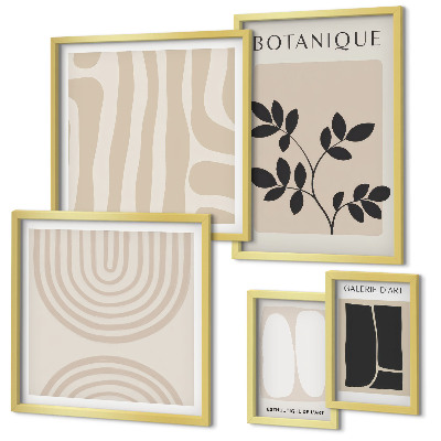 Set 5 slika u okviru Elegantna grafika biljaka