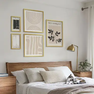 Set od 5 slika u okviru elegantna grafika s motivom biljaka