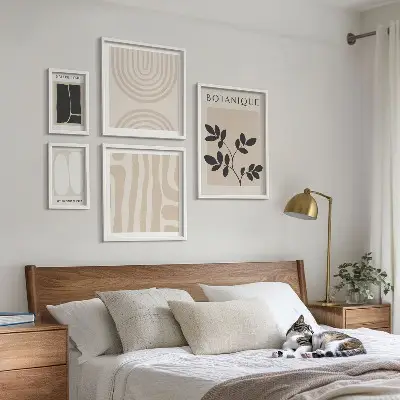 Set od 5 slika u okviru elegantna grafika s motivom biljaka