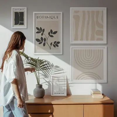 Set od 5 slika u okviru elegantna grafika s motivom biljaka