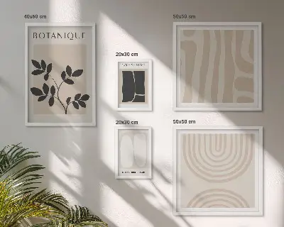 Set od 5 slika u okviru elegantna grafika s motivom biljaka