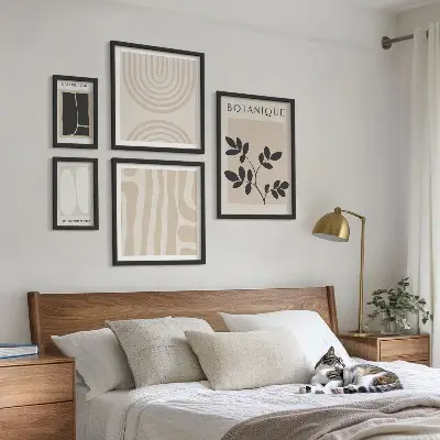Set od 5 slika u okviru elegantna grafika s motivom biljaka