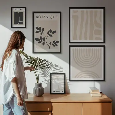 Set od 5 slika u okviru elegantna grafika s motivom biljaka