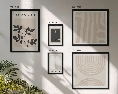 Set od 5 slika u okviru elegantna grafika s motivom biljaka