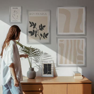 Set slika iznad kauča Elegantna apstraktna biljna grafika