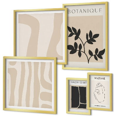 Set slika iznad kauča Elegantna apstraktna biljna grafika