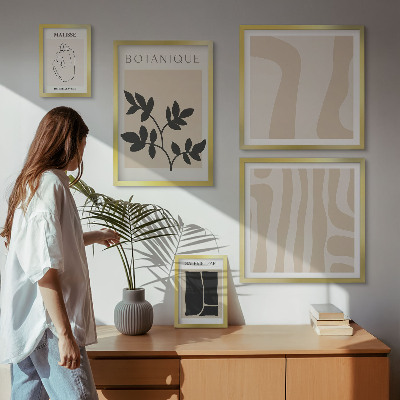 Set slika iznad kauča Elegantna apstraktna biljna grafika