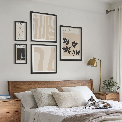 Set slika iznad kauča Elegantna apstraktna biljna grafika