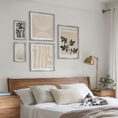 Set 5 slika u okviru Elegantni neutralni biljni motivi