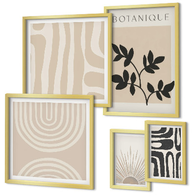 Set 5 slika u okviru Elegantni neutralni biljni motivi