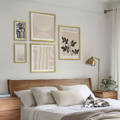 Set 5 slika u okviru Elegantni neutralni biljni motivi