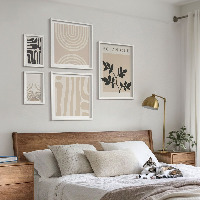 Set 5 slika u okviru Elegantni neutralni biljni motivi