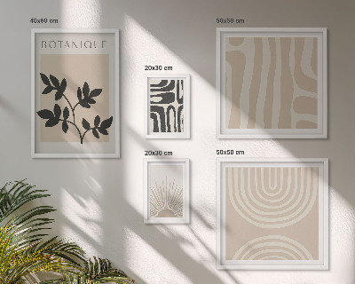 Set 5 slika u okviru Elegantni neutralni biljni motivi