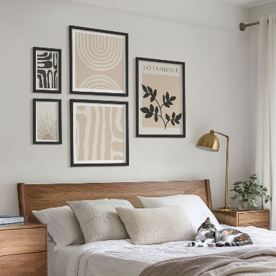 Set 5 slika u okviru Elegantni neutralni biljni motivi