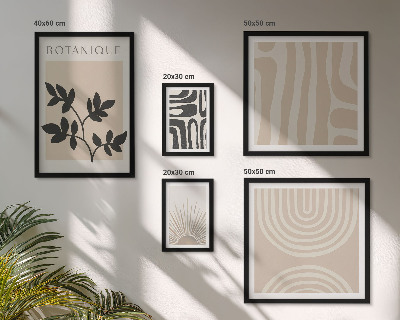 Set 5 slika u okviru Elegantni neutralni biljni motivi