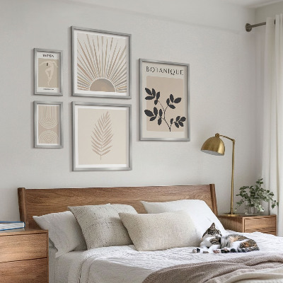 Set slika iznad kauča Elegantni cvjetni geometrijski ukrasi