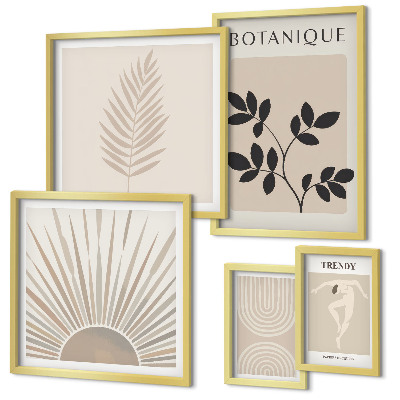 Set slika iznad kauča Elegantni cvjetni geometrijski ukrasi