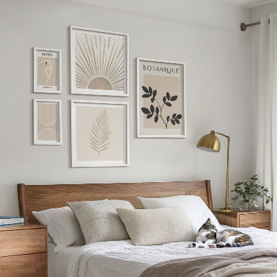 Set slika iznad kauča Elegantni cvjetni geometrijski ukrasi