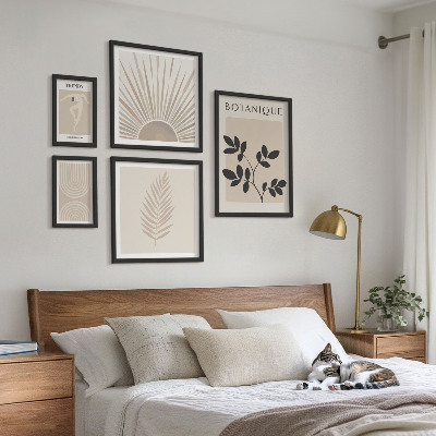 Set slika iznad kauča Elegantni cvjetni geometrijski ukrasi