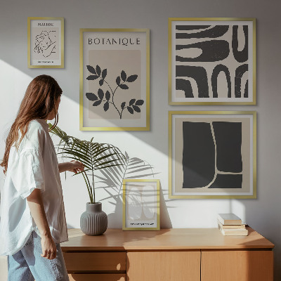Poliptih u okviru Elegantna apstraktna biljna grafika