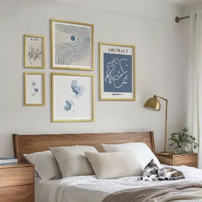Set od 5 slika u okviru moderni apstraktni cvjetni motiv