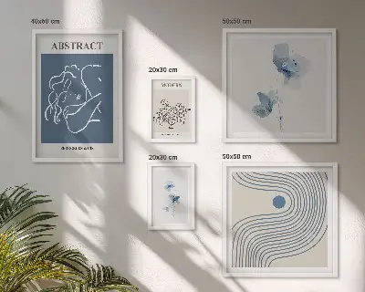 Set od 5 slika u okviru moderni apstraktni cvjetni motiv