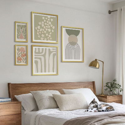 Set slika iznad kauča Elegantna pastelna grafika biljaka