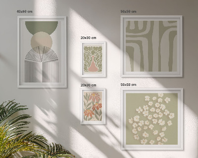 Set slika iznad kauča Elegantna pastelna grafika biljaka