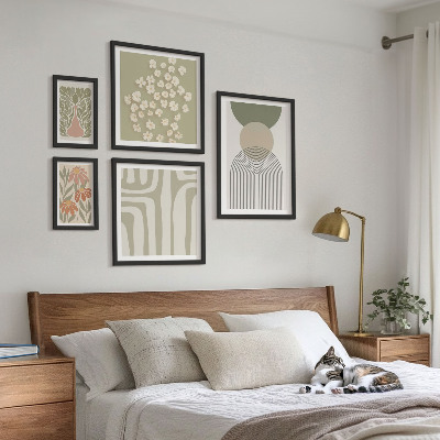 Set slika iznad kauča Elegantna pastelna grafika biljaka