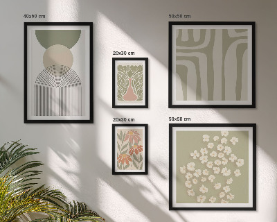 Set slika iznad kauča Elegantna pastelna grafika biljaka