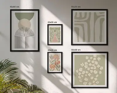 Set slika za iznad kauča elegantna pastelna grafika s motivom biljaka