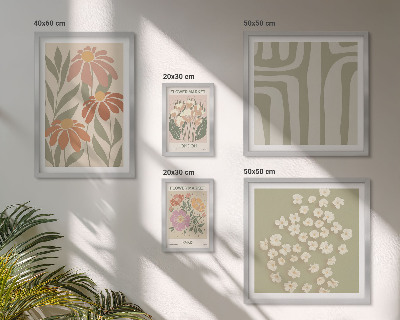 Set 5 slika u okviru Cvjetni uzorci London Pariz boho