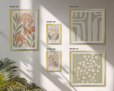 Set 5 slika u okviru Cvjetni uzorci London Pariz boho